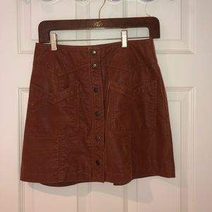 Free people brown leather skirt